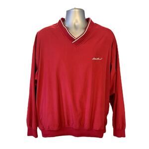 Vintage Eddie Bauer Golf Red Pullover Golf Jacket Windbreaker Size XL